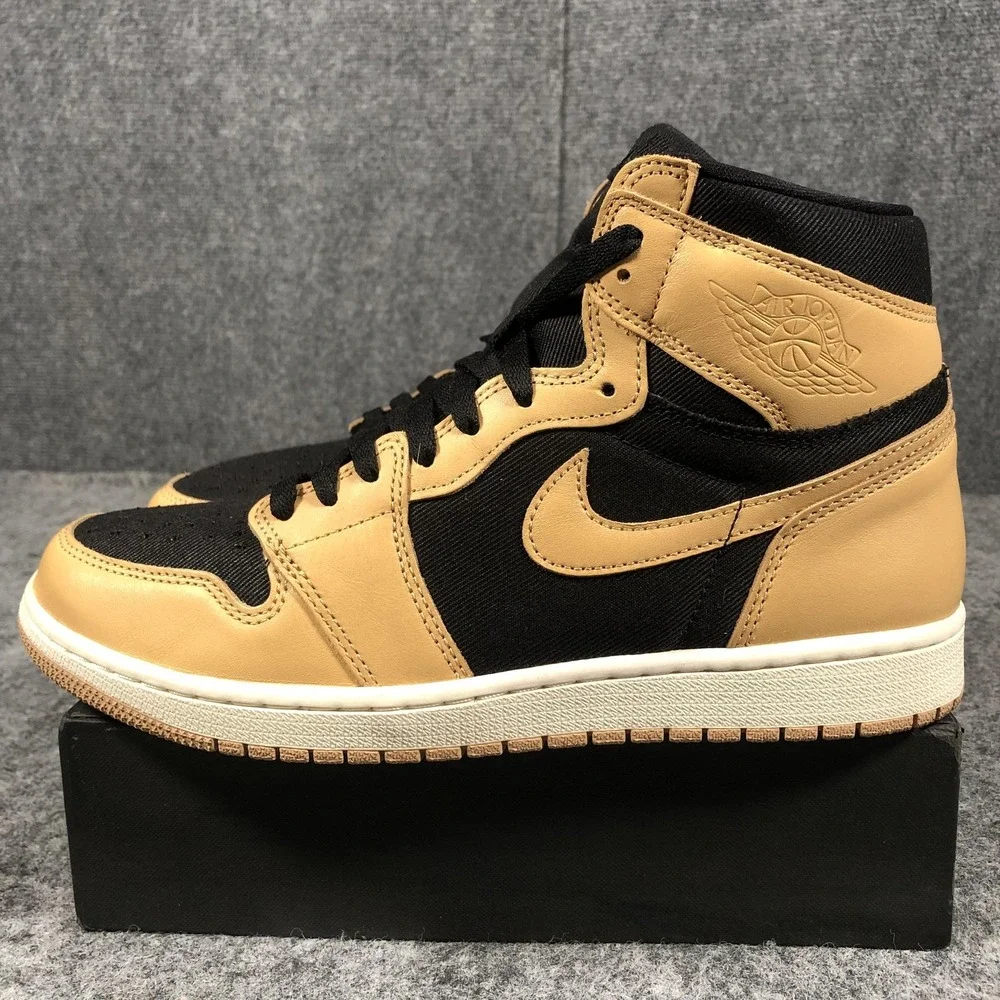 Nike Air Jordan 1‎ Retro High OG Mens Size 9.5 Tan Black Heirloom 555088-202